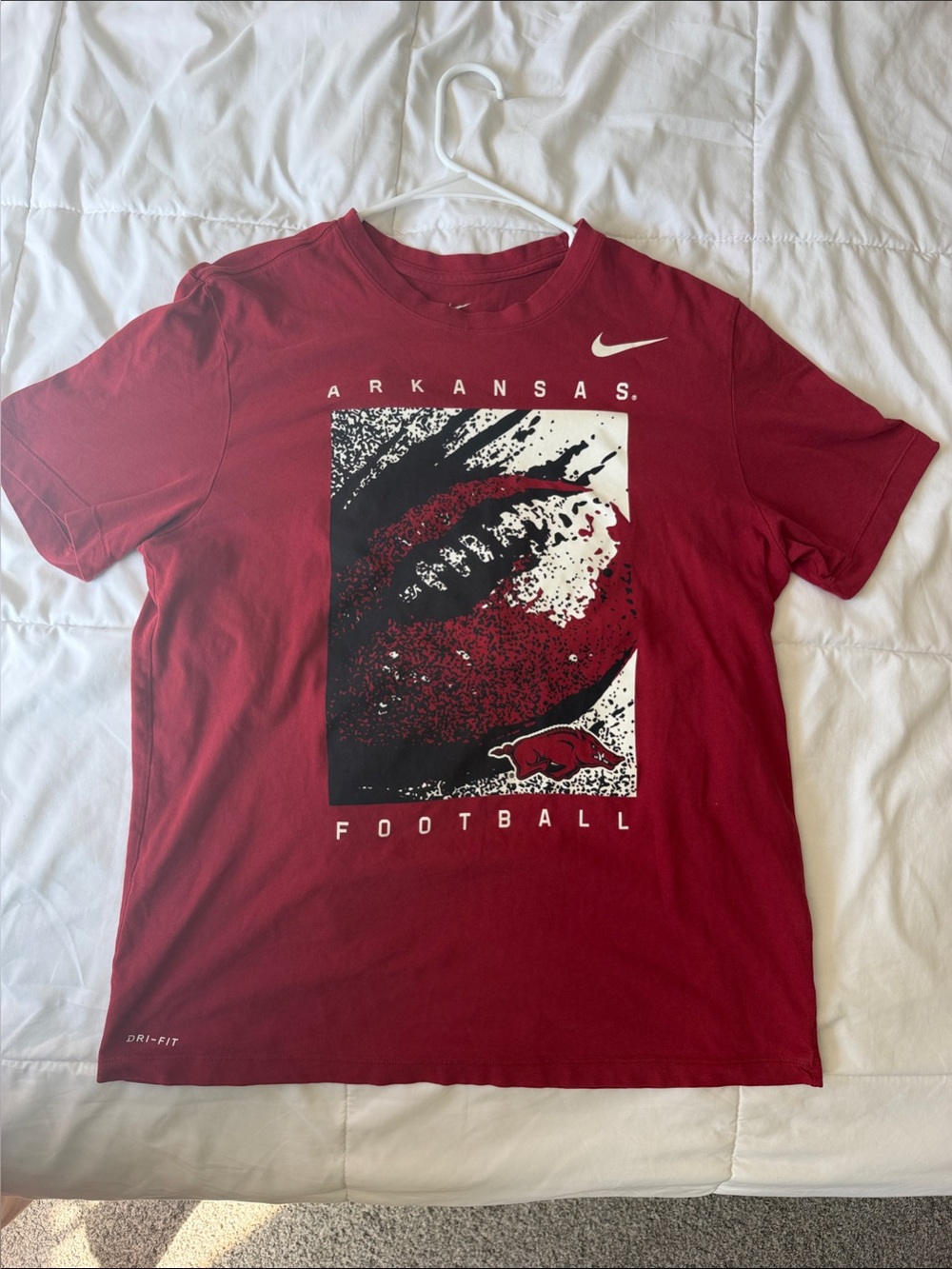 Nike Red Arkansas Football Graphic Tee